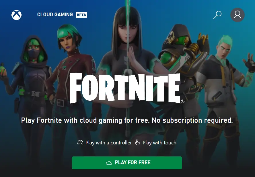 xbox cloud gaming fortnite